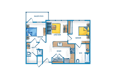 2 bedroom floorplan
